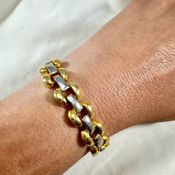Vintage Y2K gold and silver chunky bracelet with large links. Great condition! - Picture 2 of 8